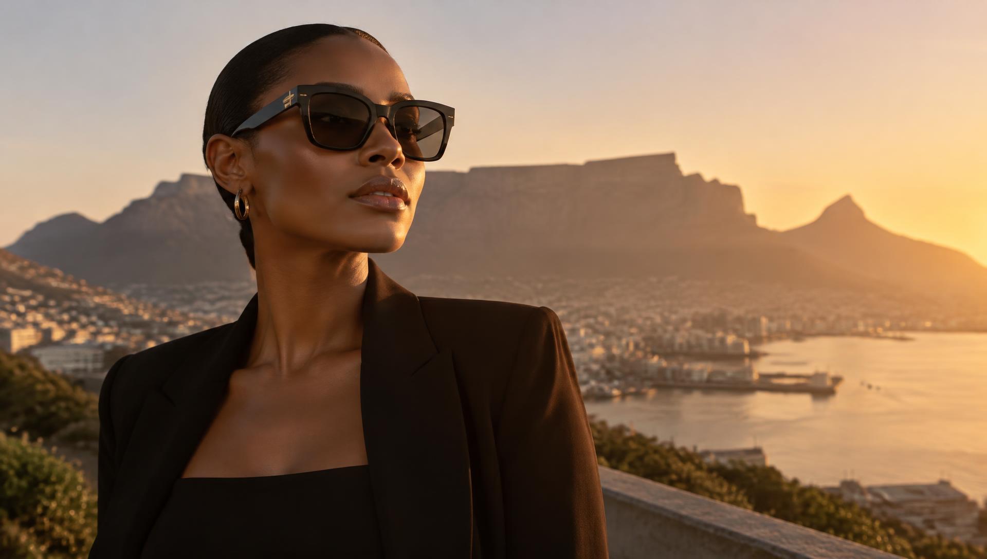 Woman wearing Fabiano sunglasses in Cape Town